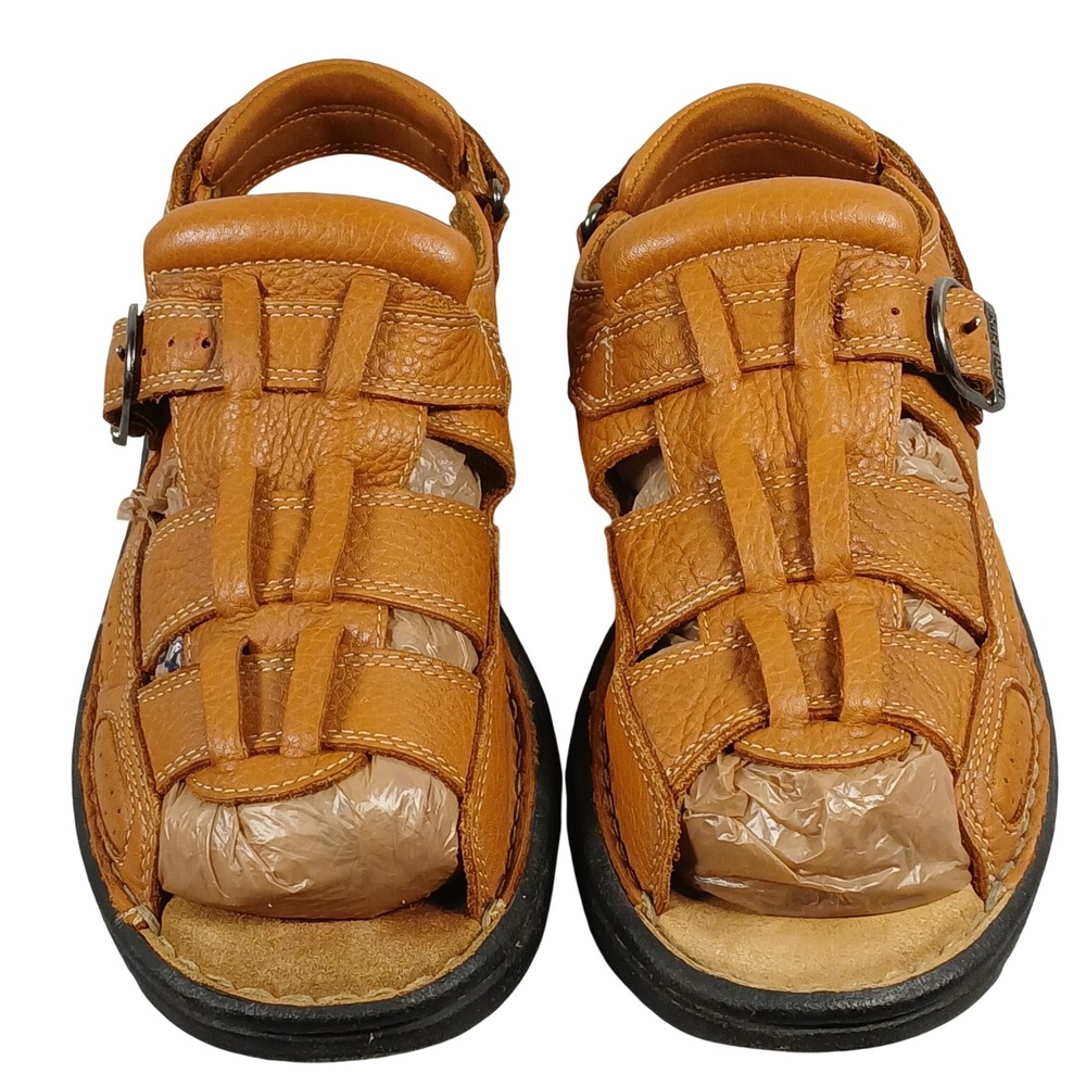 Earth Shoe Floater 5 Men 9.5 Tan Leather Fisherman Sandal 5201497 Coastal Rugged